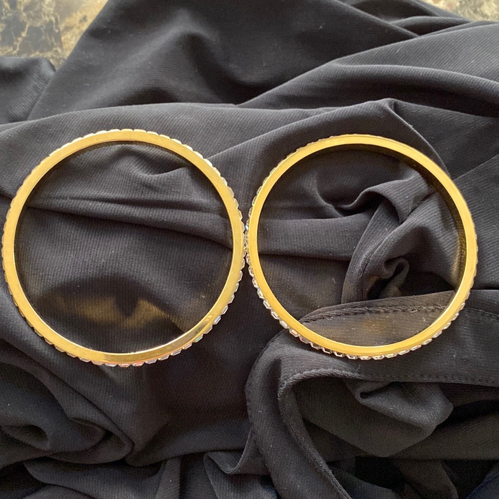 Two Rhinestone Bangle Vintage Bracelets - image 5